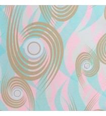 Abstract blue pink green brown color traditional pattern cicles spray prints traditional look roller blind